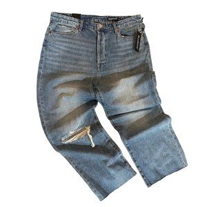 NWT Blank NYC Women Size 31 Baxter Ribcage Straight Leg Jean Bangkok Raw Hem NEW